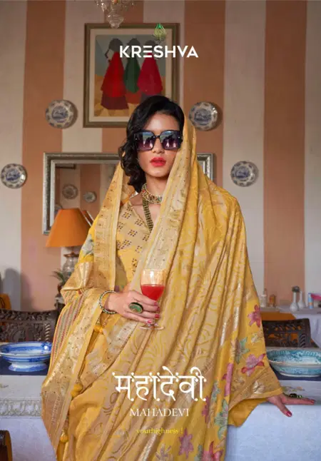 Mahadevi By Kreshva Lux P.V. Georgette Ladies Saree Wholesale Market In Surat